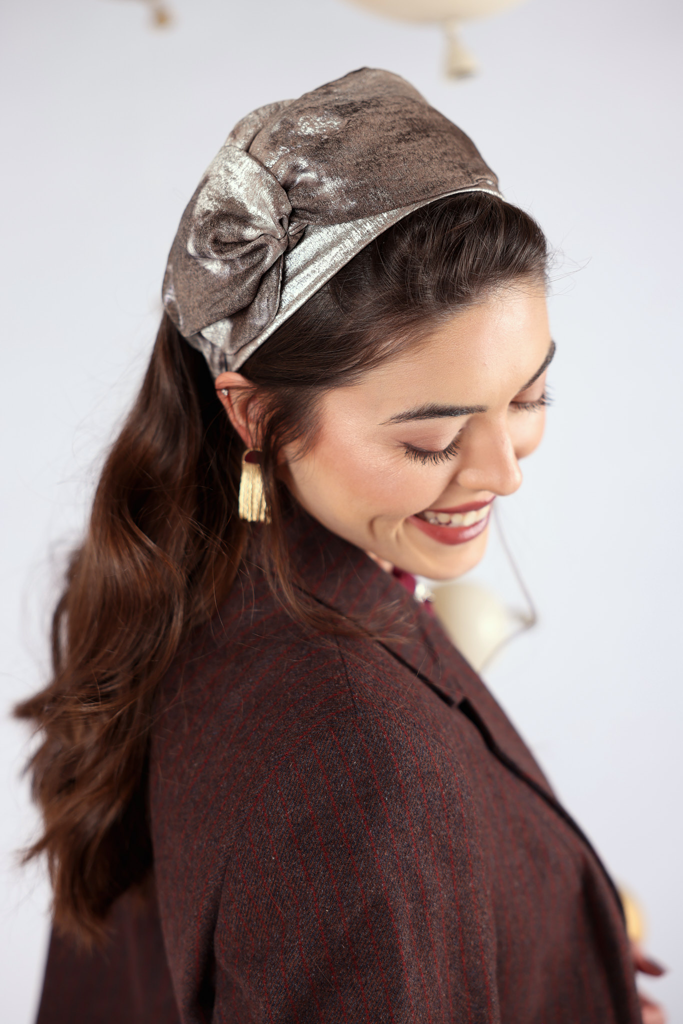 סרט לשיער – 'אומברה' – חום כסף (1)