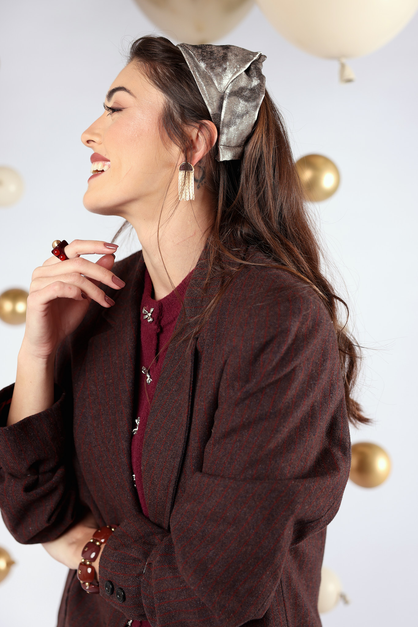 סרט לשיער – 'אומברה' – חום כסף (2)