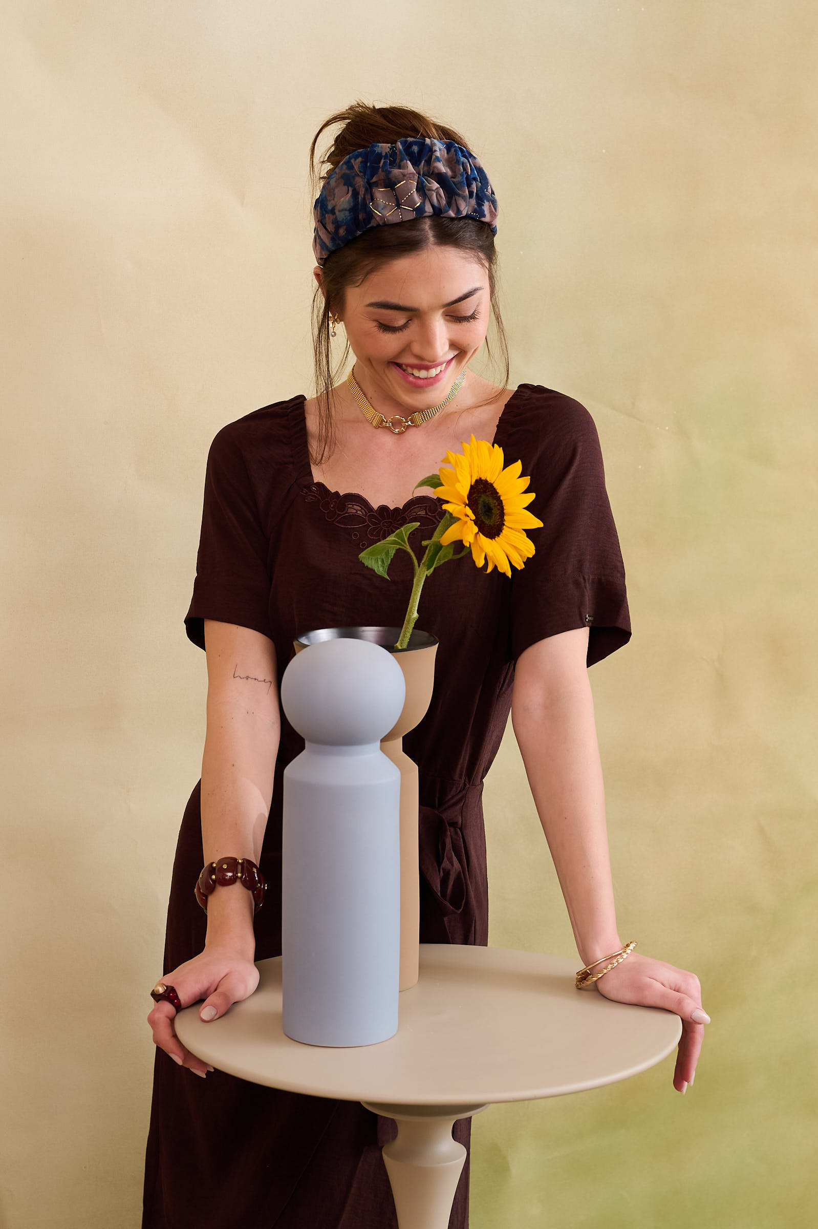 קשת לשיער – 'פלור' – טול כחול (2)