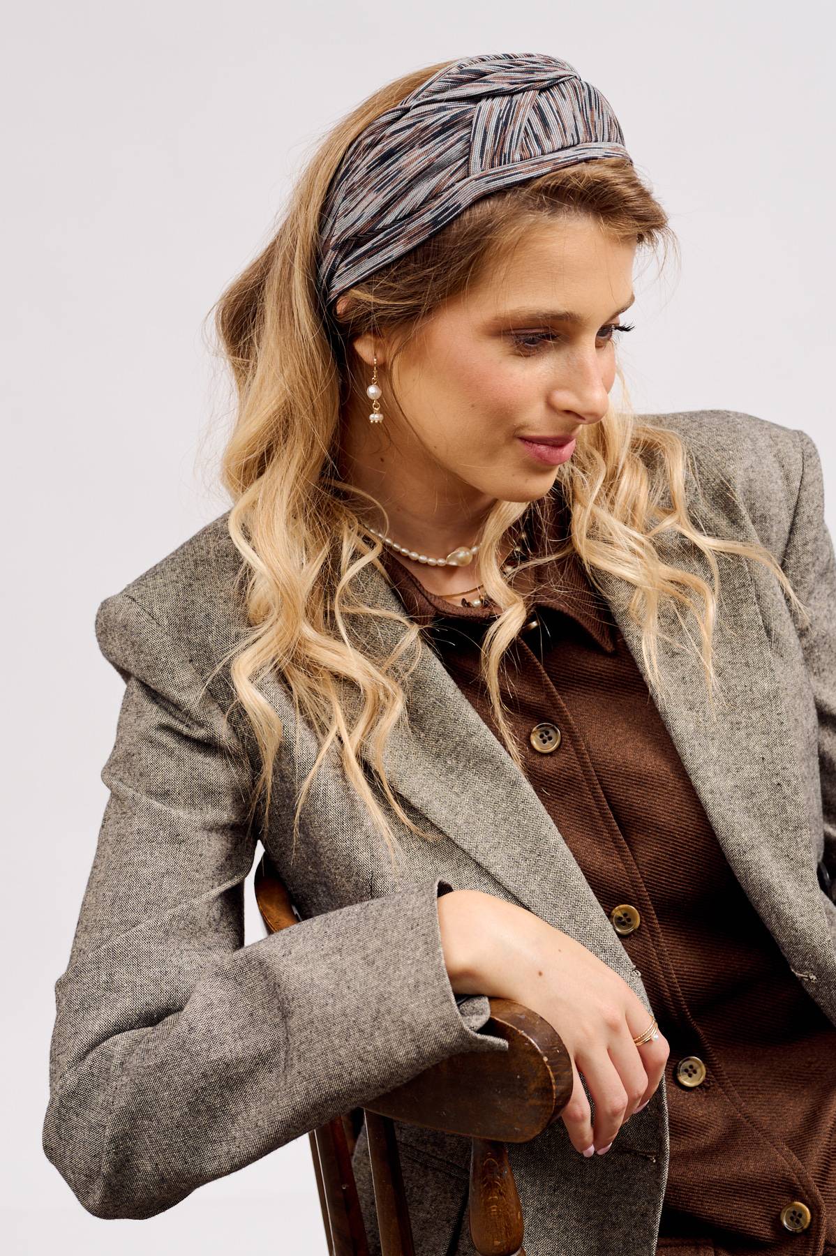 סרט לשיער – 'אספרסו' – חום אפור (2)