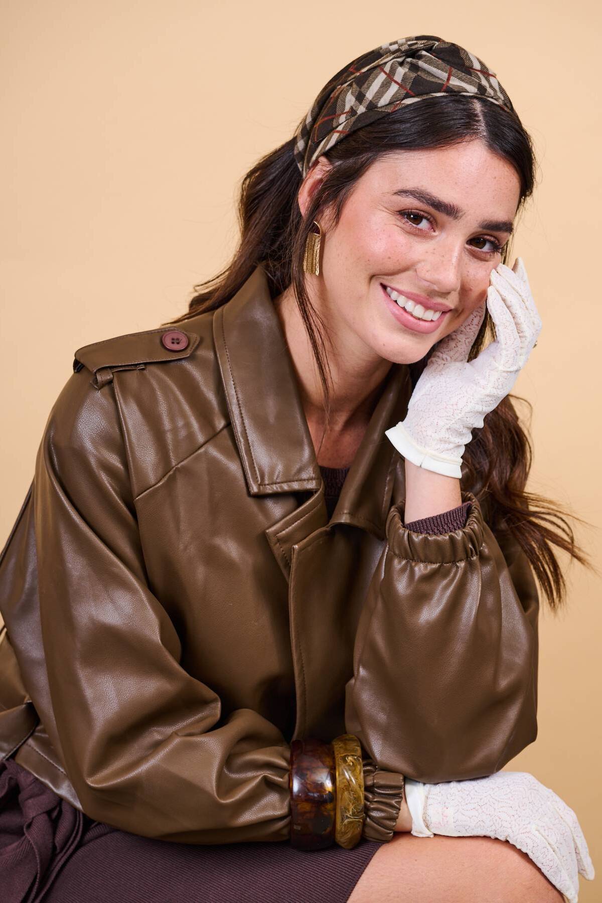 סרט לשיער - טורבן צד - 'סקוט' - חום