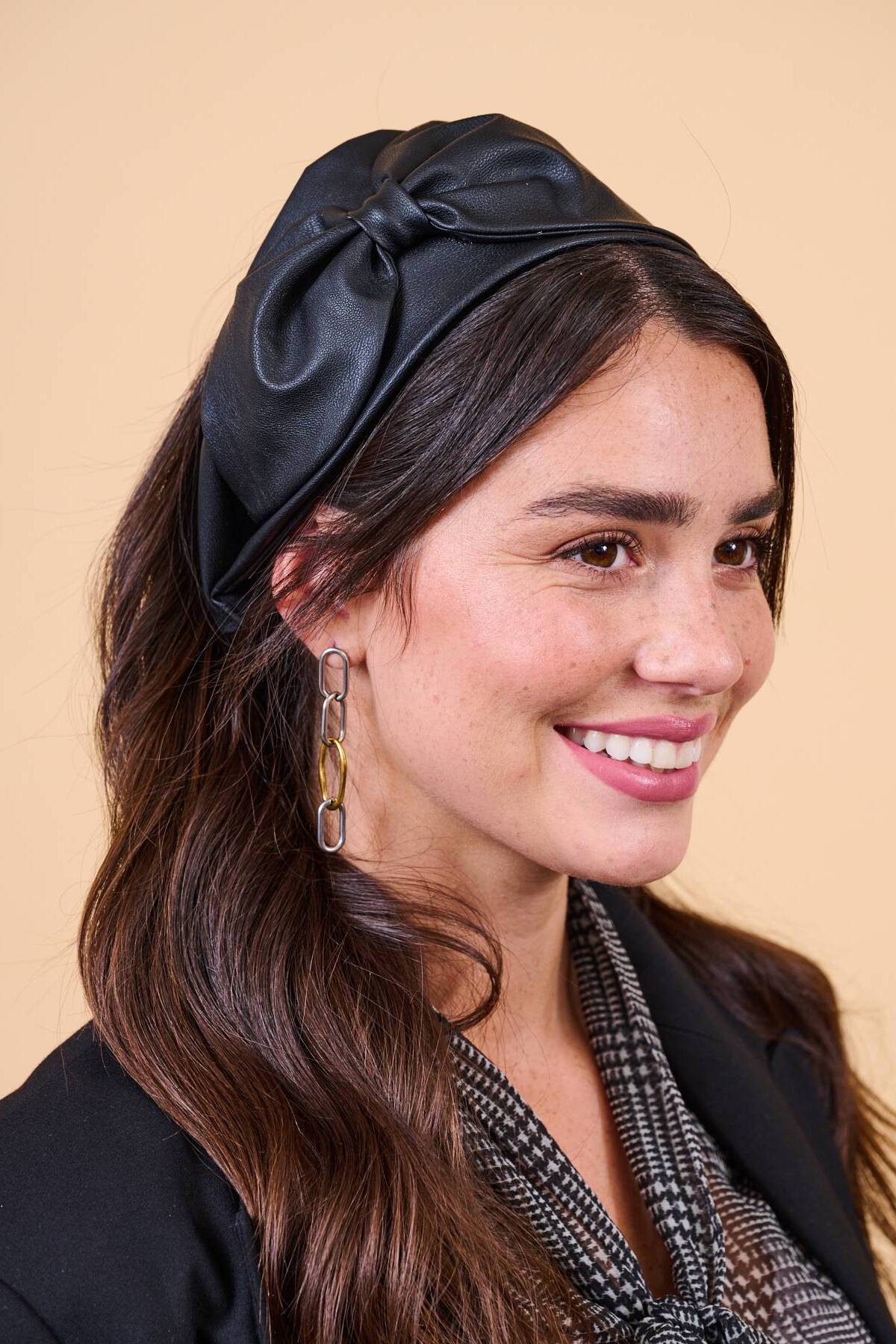 סרט לשיער - 'רובי' - עור מט