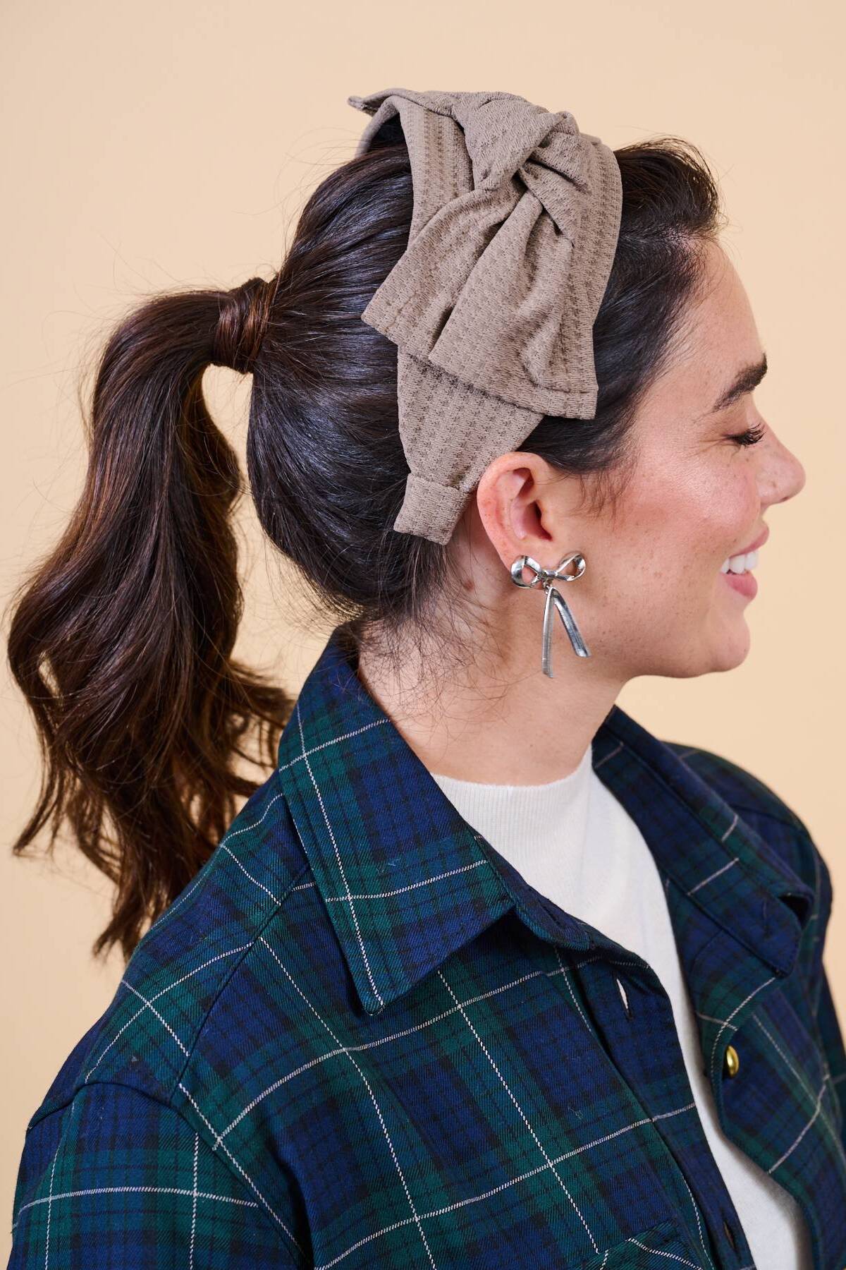 קשת לשיער - 'וואפל' - חום אפור