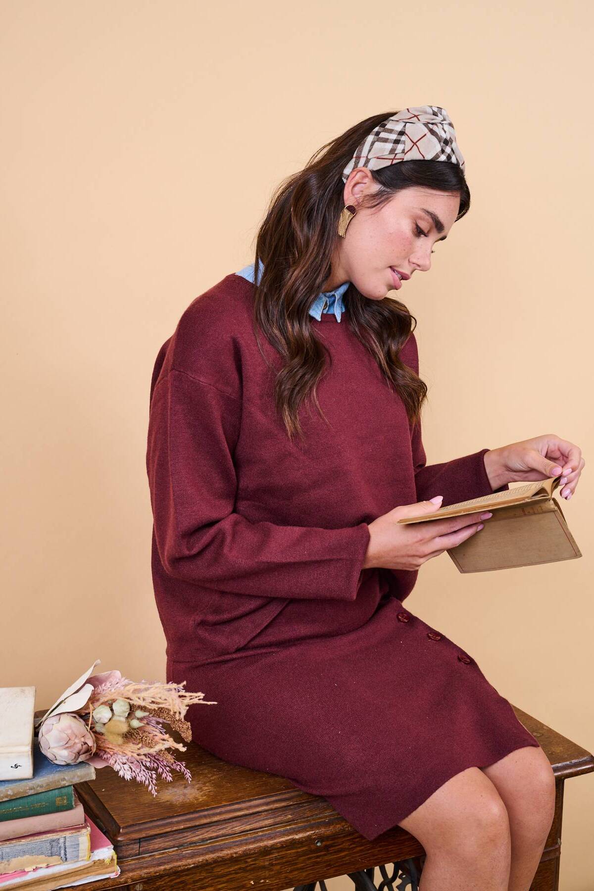 קשת לשיער - טורבן צד - 'סקוט' - בז