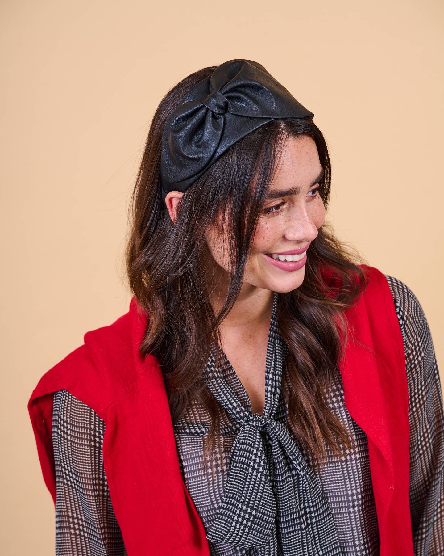 קשת לשיער – 'רובי' – עור מט (4)