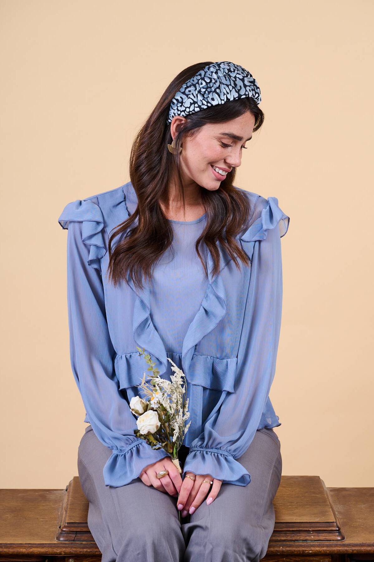 קשת לשיער - 'רוזלין' - אפור כסף