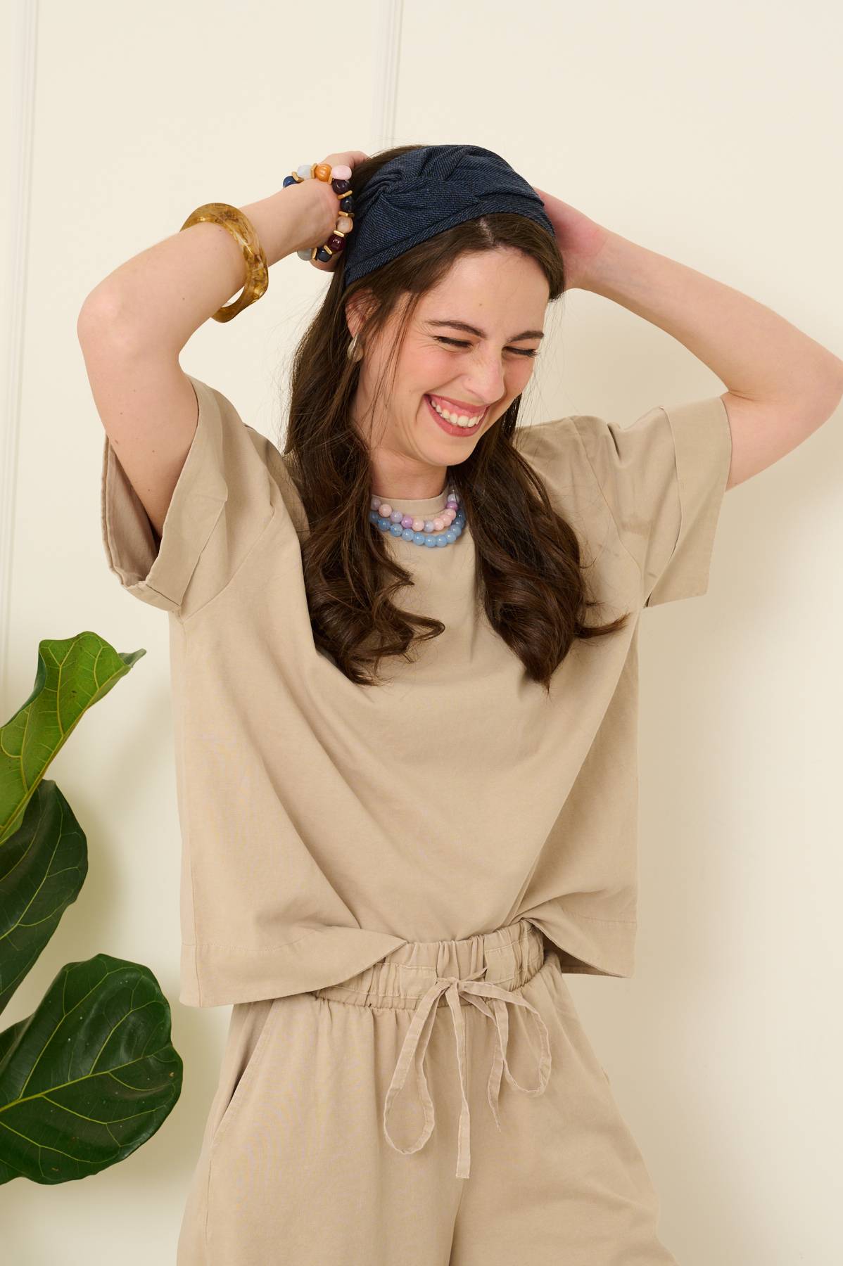 סרט לשיער - טורבן צד - 'סמבה' - ג'ינס כהה