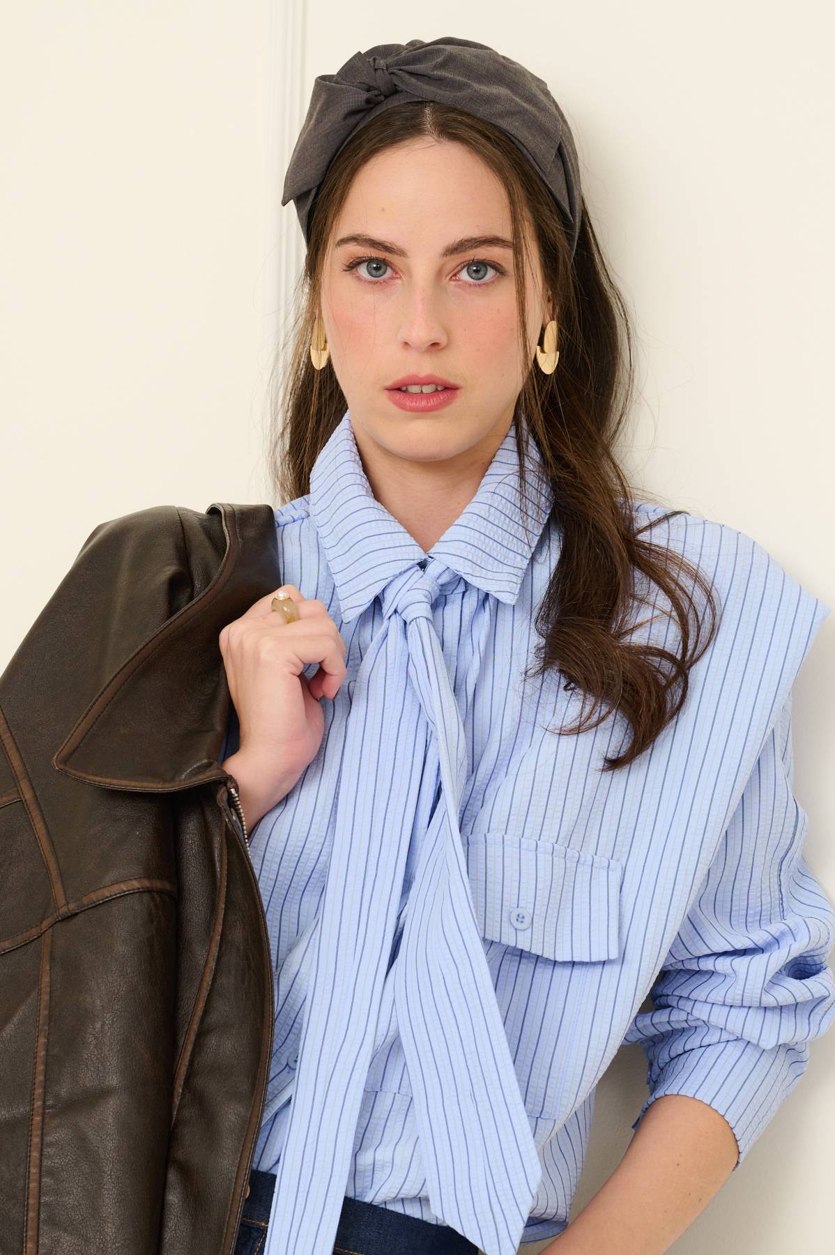 סרט לשיער - 'סיטי' - אפור